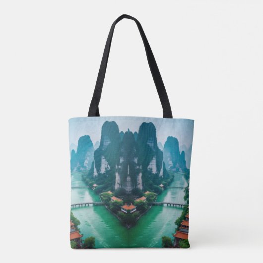 Schilderachtig wandeling - Emerald River & Mountai Tote Bag (Achterkant)