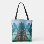 Schilderachtig wandeling - Emerald River & Mountai Tote Bag (Achterkant)