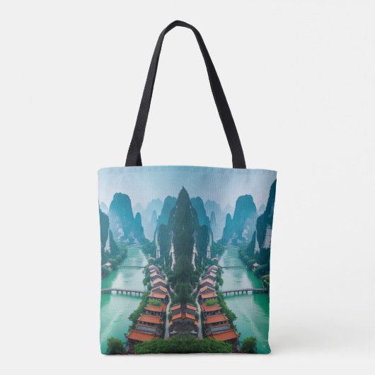 Schilderachtig wandeling - Emerald River & Mountai Tote Bag (Achterkant)