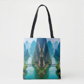 Schilderachtig wandeling - Emerald River & Mountai Tote Bag (Voorkant)