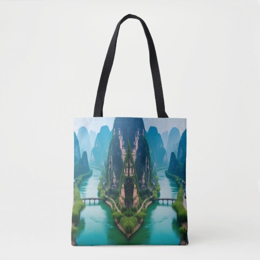 Schilderachtig wandeling - Emerald River & Mountai Tote Bag (Voorkant)