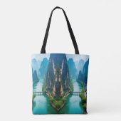 Schilderachtig wandeling - Emerald River & Mountai Tote Bag (Achterkant)