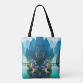 Schilderachtig wandeling - Emerald River & Mountai Tote Bag (Achterkant)