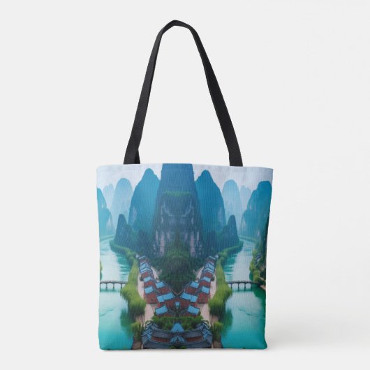Schilderachtig wandeling - Emerald River & Mountai Tote Bag (Achterkant)