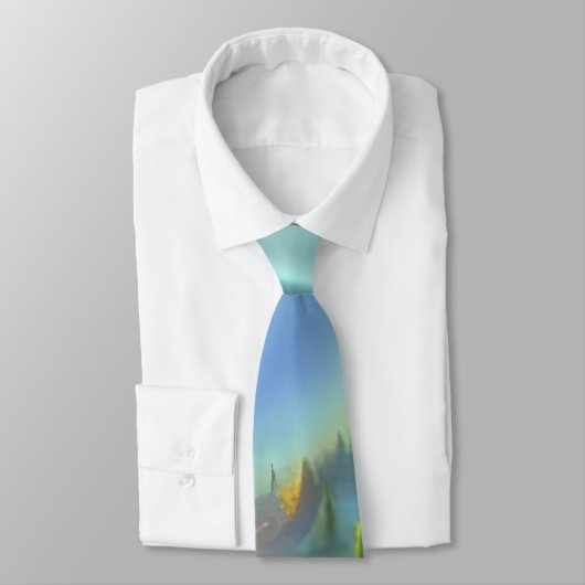 Schilderachtig waterval: AI Art. Stropdas (Gebonden)