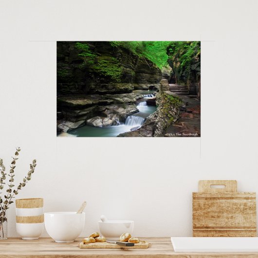 Schilderachtig watervalafdrukken poster (Keuken)