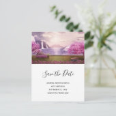 Schilderachtig watervallen & Cherry Trees sparen d Uitnodiging Briefkaart (Staand voorkant)
