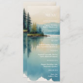 Schilderachtig waterverf Dennengebergte Huwelijksm Menu (Voorkant / Achterkant)