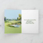 Schilderachtig Waterverf golfthema Vaderdag Kaart (Binnen)
