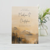 Schilderachtig Waterverf Herfst Outdoor Mountain B Save The Date (Staand voorkant)