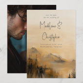 Schilderachtig Waterverf Herfst Outdoor Mountain B Save The Date (Voorkant / Achterkant)