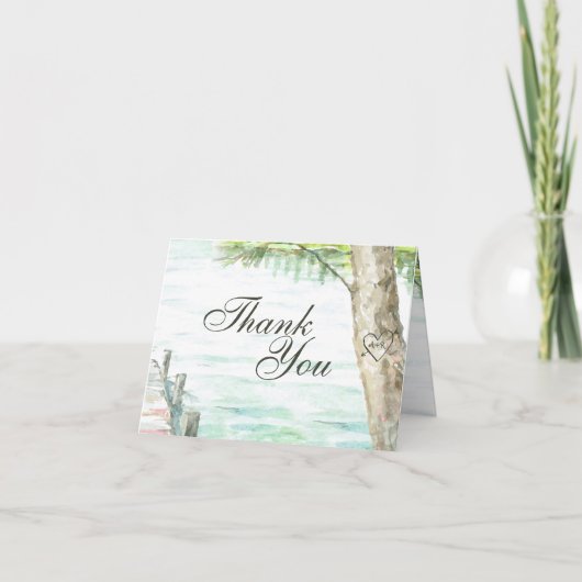 Schilderachtig Waterverf Meer Dank u Bedankkaart (Voorkant)