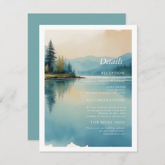 Schilderachtig Waterverf Pijnbomen en meer details Informatiekaartje (Voorkant / Achterkant)