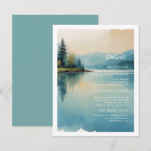 Schilderachtig Waterverf Pijnbomen en meer details Informatiekaartje