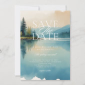 Schilderachtig Waterverf Pijnboom Lakeside Save th Kaart (Voorkant)