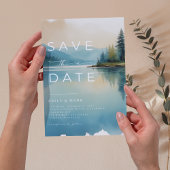 Schilderachtig Waterverf Pijnboom Lakeside Save th Kaart