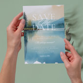 Schilderachtig Waterverf Pijnboom Lakeside Save th Kaart