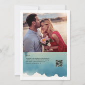 Schilderachtig Waterverf Pine tree Lake bruiloft u Kaart (Achterkant)