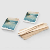 Schilderachtig Waterverf Pine Tree Lake Programma Handwaaier (Niet-gemonteerd)