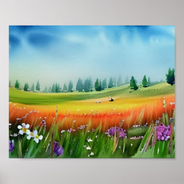 Schilderachtig Waterverf Poster