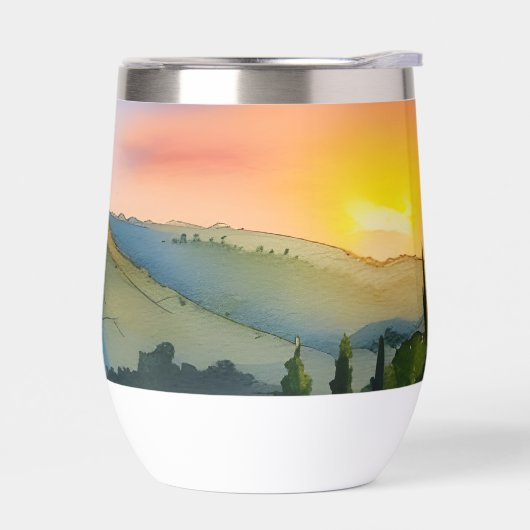 Schilderachtig Waterverf Toscane Hills (Links)