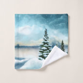 Schilderachtig Waterverf winterWonderland Bad Handdoek (Wasdoekje)