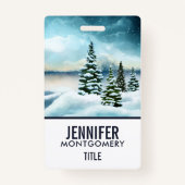 Schilderachtig Waterverf winterWonderland Badge (Voorkant)