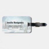 Schilderachtig Waterverf winterWonderland Bagagelabel (Achterkant horizontaal)