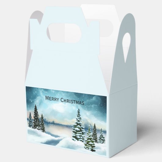 Schilderachtig Waterverf winterWonderland Bedankdoosjes (Geopend)