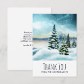 Schilderachtig Waterverf winterWonderland Bedankkaart (Voorkant / Achterkant)