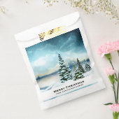 Schilderachtig Waterverf winterWonderland Bedankzakje (Gezegeld)