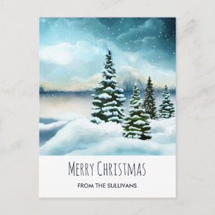 Schilderachtig Waterverf winterWonderland Briefkaart