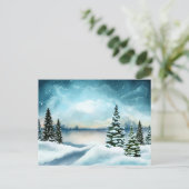 Schilderachtig Waterverf winterWonderland Briefkaart (Staand voorkant)