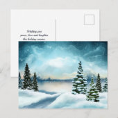 Schilderachtig Waterverf winterWonderland Briefkaart (Voorkant / Achterkant)