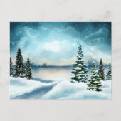 Schilderachtig Waterverf winterWonderland Briefkaart (Voorkant)