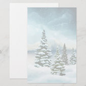 Schilderachtig Waterverf winterWonderland Briefpapier (Voorkant / Achterkant)