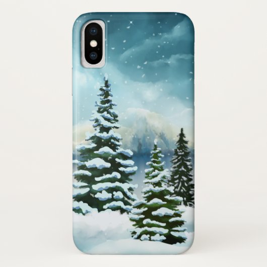 Schilderachtig Waterverf winterWonderland Case-Mate iPhone Case (Achterkant)