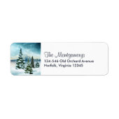 Schilderachtig Waterverf winterWonderland Etiket (Voorkant)