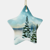 Schilderachtig Waterverf winterWonderland Keramisch Ornament (Rechts)