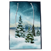 Schilderachtig Waterverf winterWonderland Medium Cadeauzakje (Voorkant)