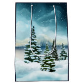 Schilderachtig Waterverf winterWonderland Medium Cadeauzakje (Achterkant)