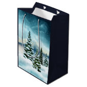 Schilderachtig Waterverf winterWonderland Medium Cadeauzakje (Achterkant Gekanteld)