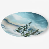 Schilderachtig Waterverf winterWonderland Papieren Bordje (Gekanteld)