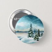 Schilderachtig Waterverf winterWonderland Ronde Button 5,7 Cm (Voorkant /achterkant)