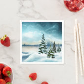 Schilderachtig Waterverf winterWonderland Servet (Insitu)