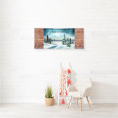 Schilderachtig Waterverf winterWonderland Spandoek (Insitu)