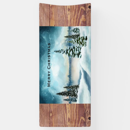 Schilderachtig Waterverf winterWonderland Spandoek (Verticaal)