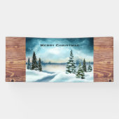 Schilderachtig Waterverf winterWonderland Spandoek (Horizontaal)