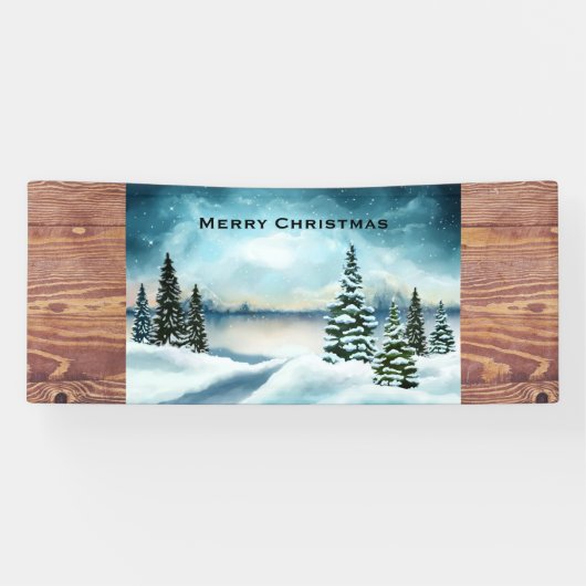 Schilderachtig Waterverf winterWonderland Spandoek (Horizontaal)