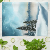 Schilderachtig Waterverf winterWonderland Theedoek (Gevouwen)